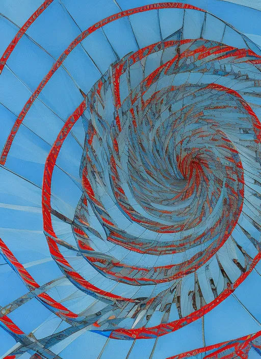 twist the blue and red tape into a spiral