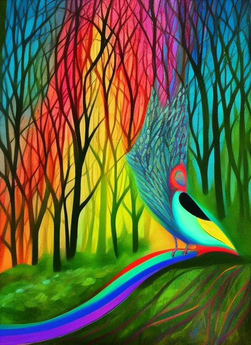 “turning into the most beautiful bird and flying to a beautiful forest of rainbows”