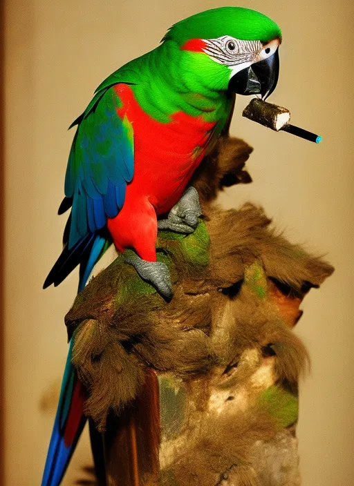 parrot  smoking 