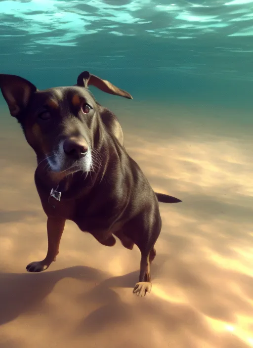 “Unique dog in sea animation”