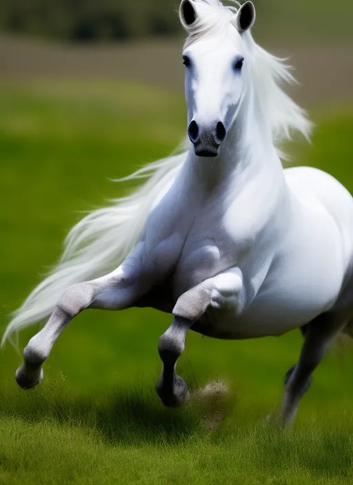 White horse running