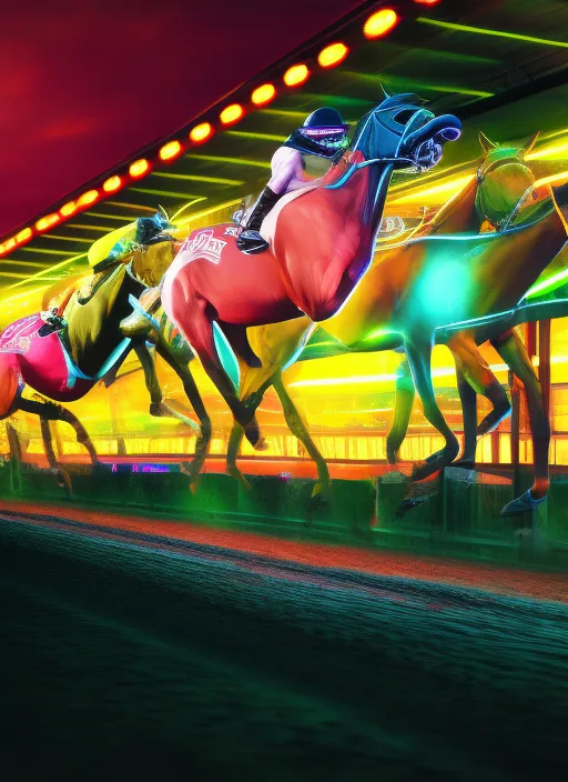 Horse racing neon