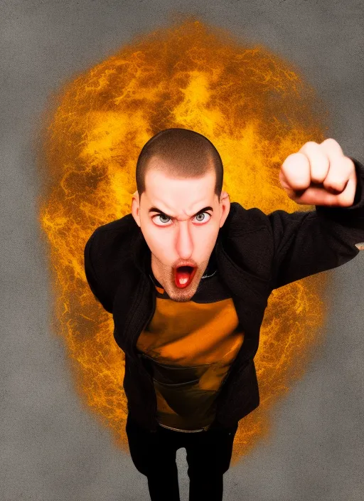 angry man wanting to blow up