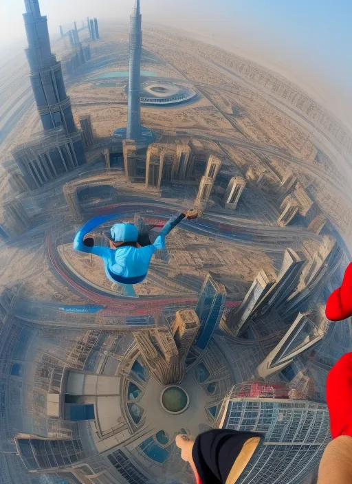 Spiderman jump Burjkhalifa building 