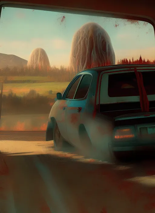 La imagen muestra a eleven de la serie strangerthing levantando el carro con sus poderes mentales,alta resolución,cinematic,estilo serie Netflix,full HD,100k,hiper detallado,trendy artitation,digital art