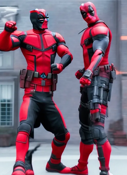 Double Deadpool dance in The streets