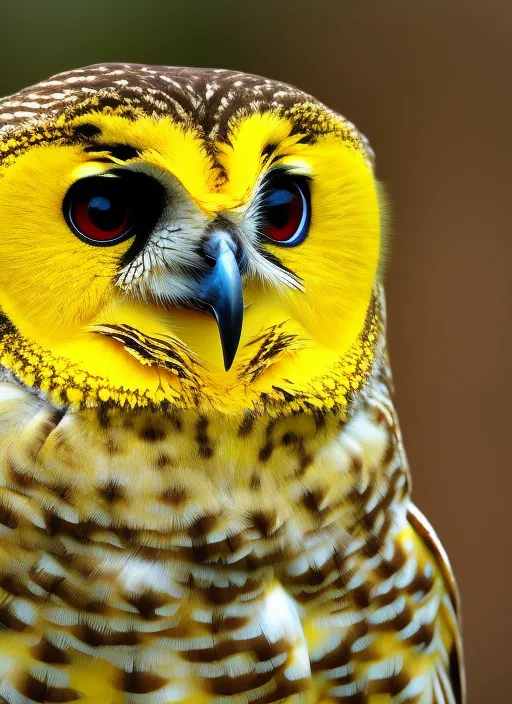 Real owl in yellow 