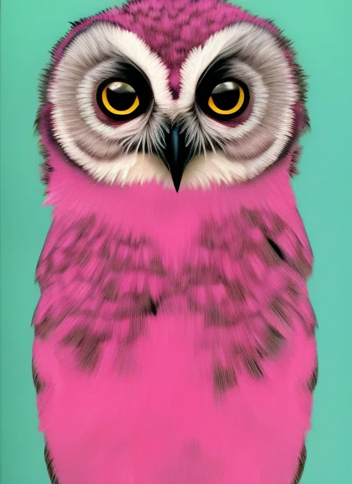 Real owl in pink 