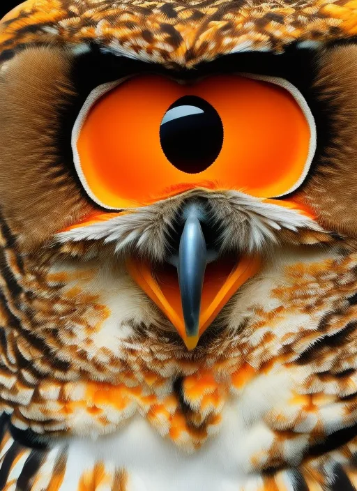 Real owl in orange 