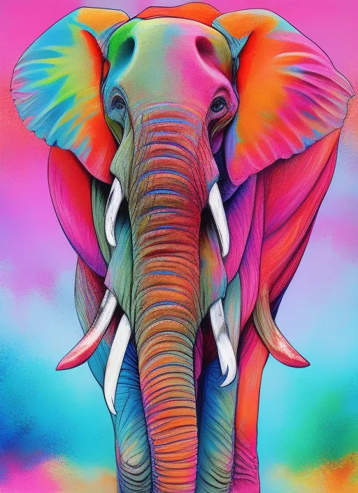 Elephant in multiple colors