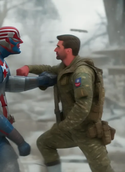 4k Capitao america LUTANDO  com o soldado invernal
