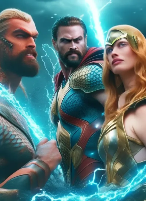 8K aquaman ADD sea brainstorme, thunder, add thor 4K