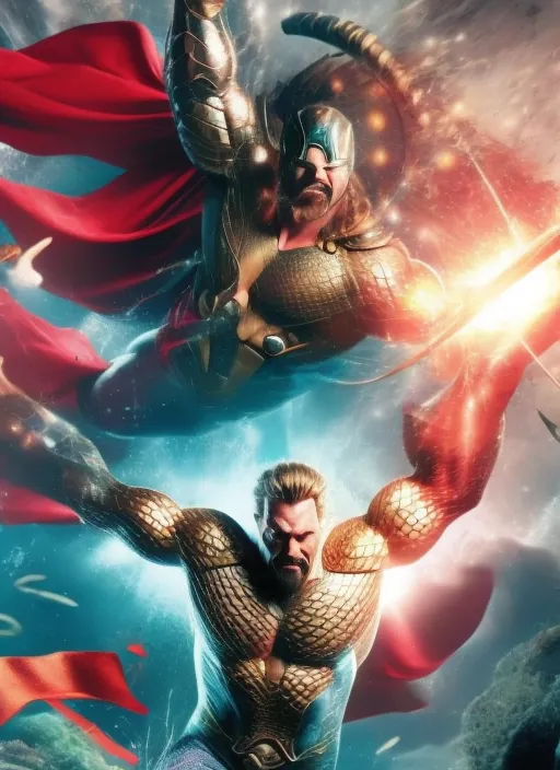 8K aquaman ADD sea brainstorme, thunder, add thor 4K