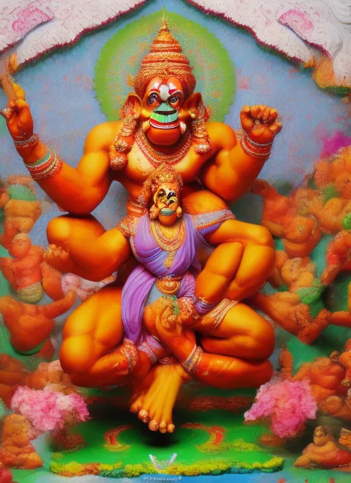 Hanuman makes small to big and colorful 