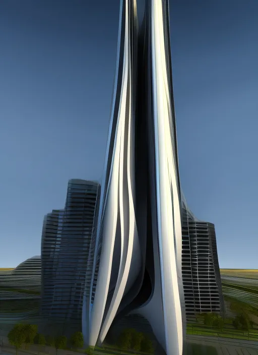 Parametric tower in the style of Zaha Hadid