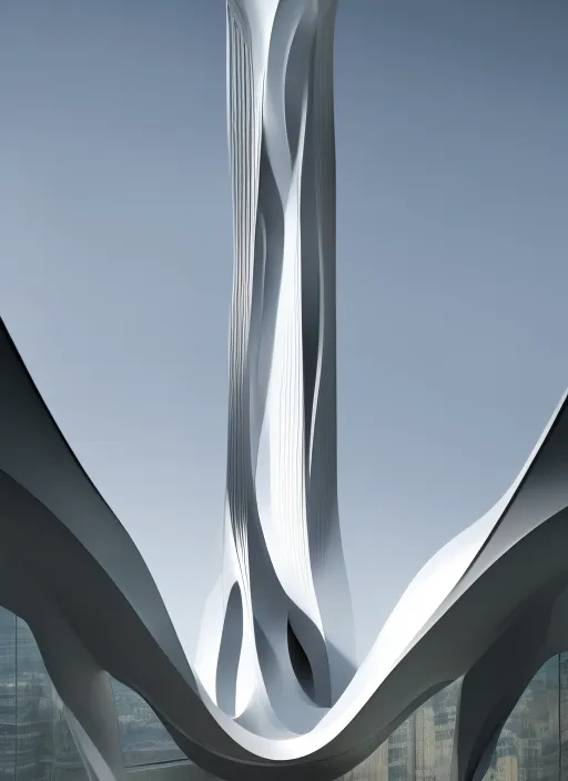 Parametric tower in the style of Zaha Hadid