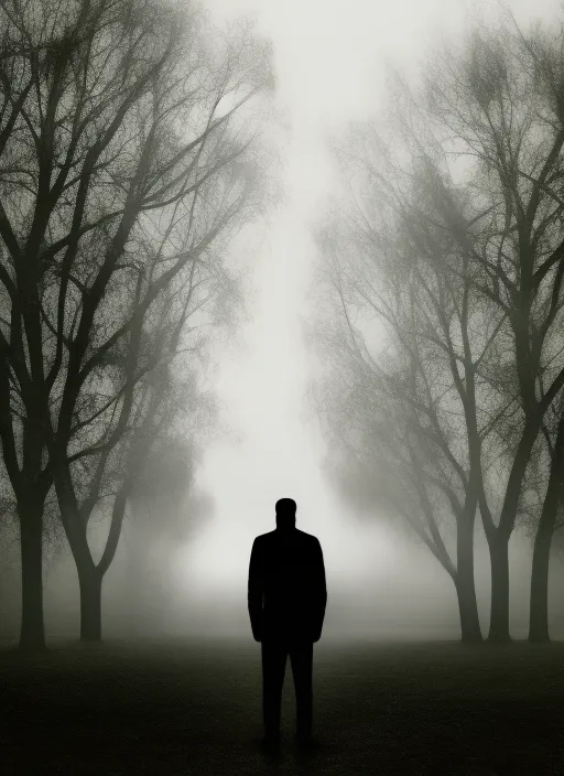 sad person walking alone
