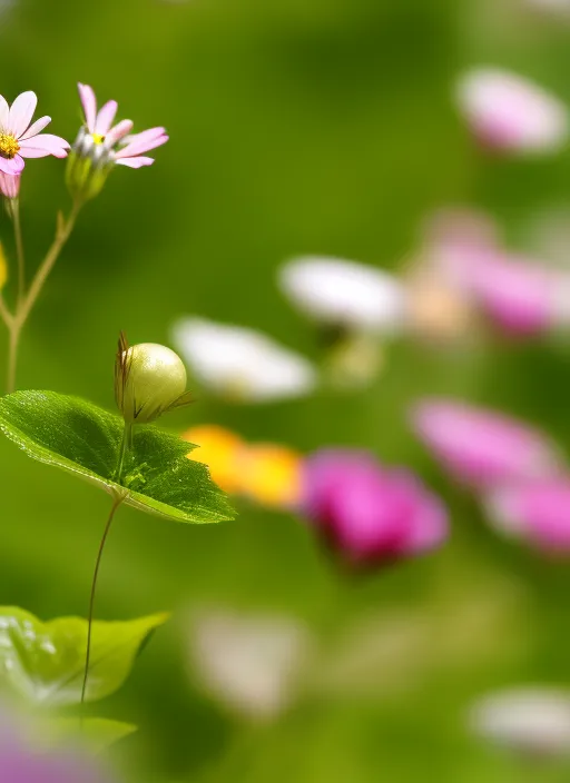 the flower blooms and a cute beautiful little elf comes out of it