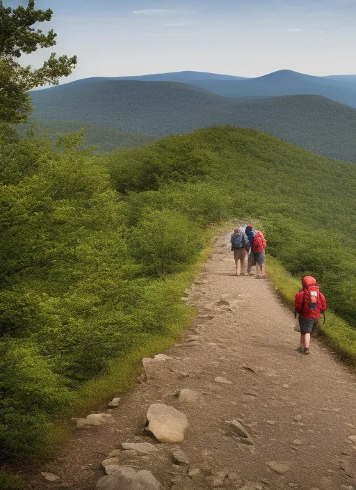 Appalachian Trail with hikers 