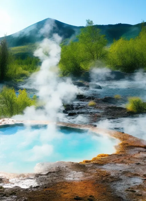 geothermal hot-springs  surrounded by nature