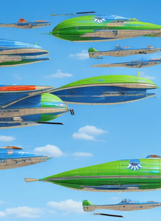 Thunderbirds, bLUE, Green, build a airship