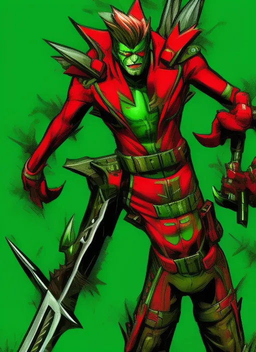 New hero Ciberpunk , Green and Red suit