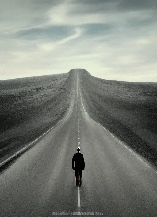 A man in the endless road