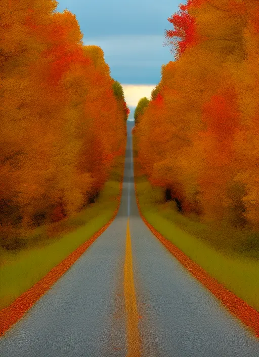 endless road in fall