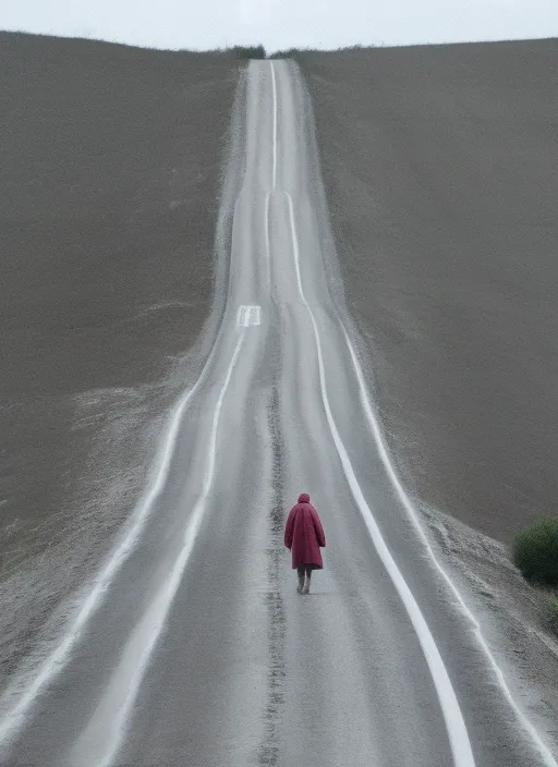 Edit the man to be an anonymous traveler on an endless highway