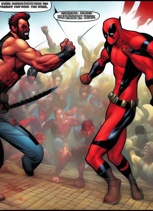 wolverine fight, in club, with deadpool crazy 