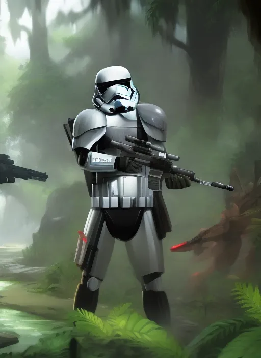 Stormtroper, Rambo, jedi jungle, Rain, 4k