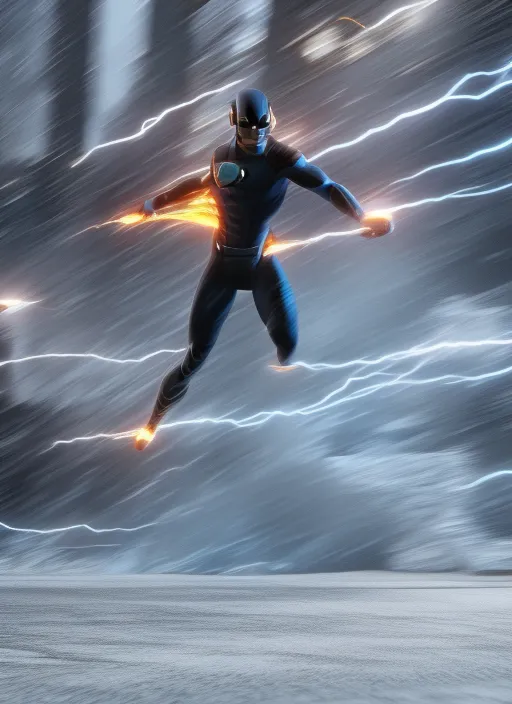 Black Flash, running, 5a avenue, thunder blue, UHD