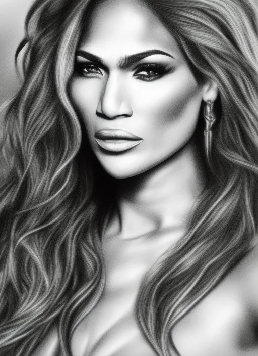 Jennifer Lopez pureness pencil drawing