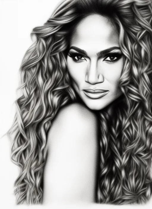 Jennifer Lopez's princess pencil drawing