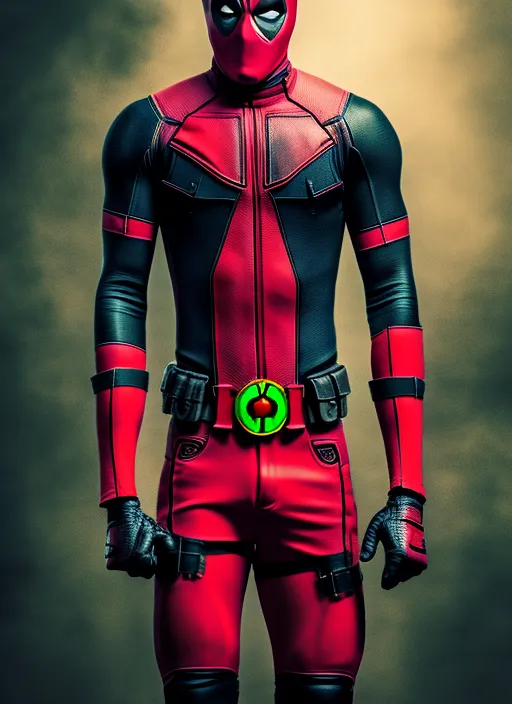 Deadpool, style of IT, chis Hansworth as Joker from the film Joker, dancing with arms wide open and leaning back, blood splatter, absurd epic cinematic, War atmosphere, cinematic composition + intricate detailed, cinematic lighting + rim lighting + color grading + focus + bokeh, 1X + Upsplash + 500px, taken by Canon EOS R5 RF85mm F1.8 MACRO lens 1/100sec ISO500
