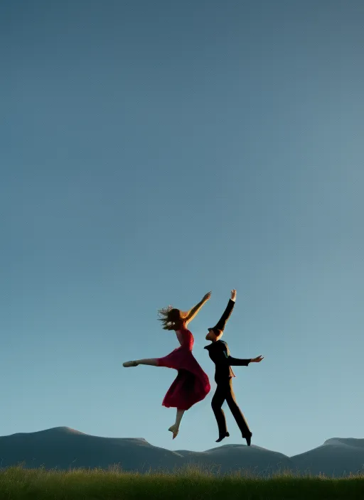 Couple dancing in sky