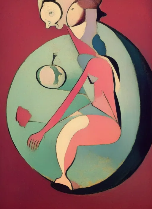 Picasso. The girl on sphere. Pink period