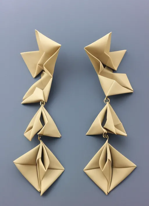 Origami tessellation curve design
 pattern accessories earrings 