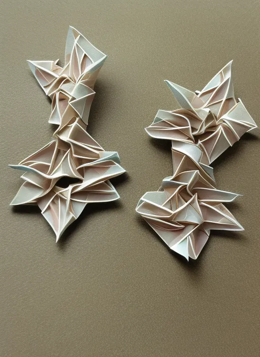 Origami tessellation curve design
 pattern accessories earrings 