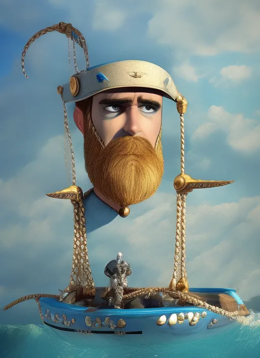 A capitan Hook with diamonds blue