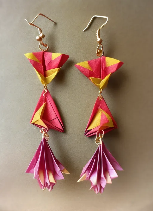Origami handmade 
accessories elegant earings 