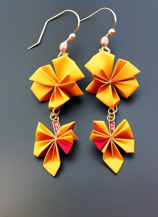 Origami handmade 
accessories elegant earings 