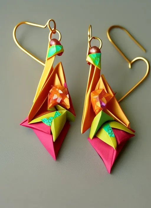 Origami handmade 
accessories elegant earings 