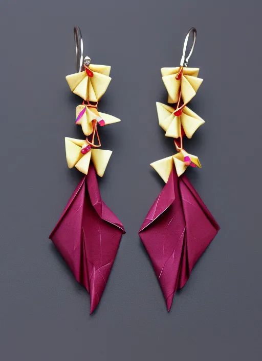 Origami handmade 
accessories elegant earings 