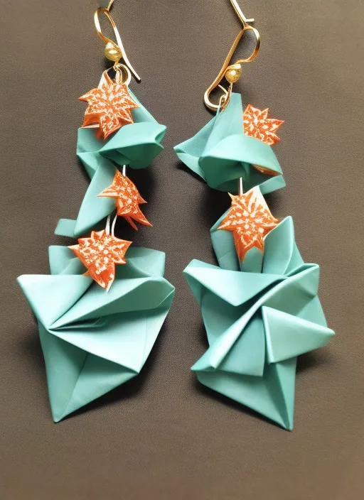 Origami handmade 
accessories elegant earings 