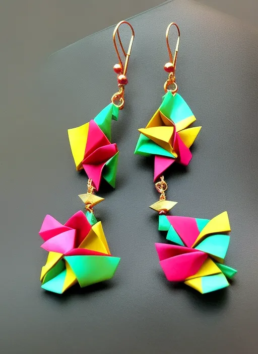 Origami handmade 
accessories elegant earings 