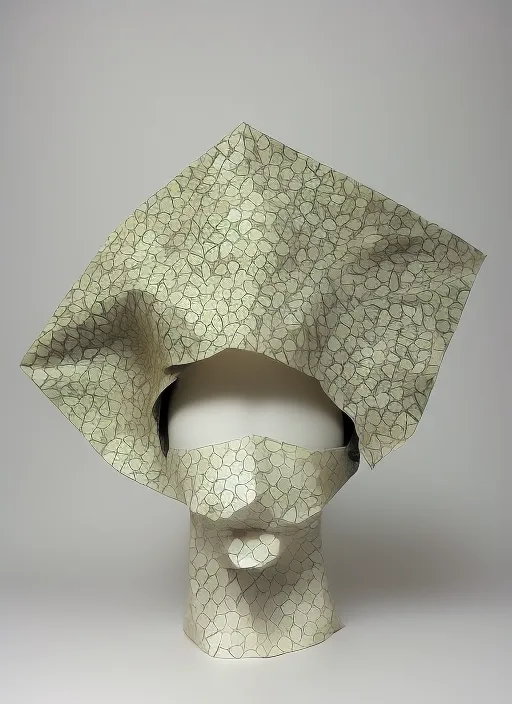 Origami handmade tessellation 
accessories elegant hat in face