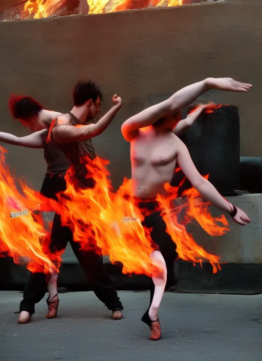 modern dance in the fire