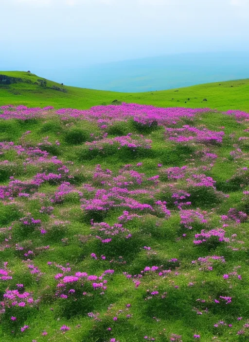 different flowers growing