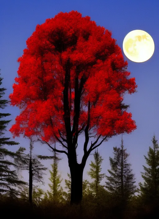 wolf moon trees red